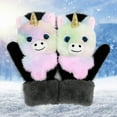 thumbnail image 2 of Mittens Peludos Dibujos Animados Gato De Unicornio Alpaca Guantes Forrados Forrados De Invierno Guantes De Esquí Termales Regalos De Navidad Para Niños Mujeres Advancent HA046317-02, 2 of 6