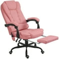 thumbnail image 1 of CoSoTower 7-Point Vibrating Massage Chair, Reclining Office Chair with Footrest, Reclining Back, Adjustable Height, Pink, 1 of 7