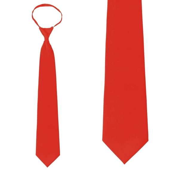Solid Red Zipper Tie Mens Pre-Tied Necktie…