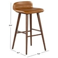 thumbnail image 2 of Safavieh Tazmyn Wood and Leather  Barstool in Brown / Walnut, 2 of 13