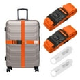 thumbnail image 1 of Uxcell 2 Pcs Correas de Equipaje para Maletas de 20-30 Pulgadas, Correa de Conector de Equipaje Ajustable con Hebilla de Contraseña y Etiqueta para Maleta de Viaje, Naranja, 1 of 7
