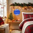 thumbnail image 3 of Welcome Sign for Front Door, Merry Christmas Round Metal Wall Art Wreaths, Winter Snowflake Xmas Blue Outdoor Indoor Wall Hanging Sign for Porch Decor Housewarming Gifts 7.9 Inch, 3 of 8
