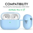 thumbnail image 2 of AirPods Pro 2 Silicone Protective Skin Case with Carabiner, Front LED Visible, Wireless Charging, Compatible with Apple AirPods Pro 2nd Generation 2022, 2 of 5