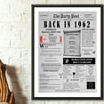 thumbnail image 5 of The Party Post 62nd Birthday Party Decorations Poster Born in 1962, 5 of 5