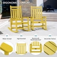 thumbnail image 6 of SERWALL Outdoor Rocking Chair Set of 2, HDPE Patio Rocker for Lawn, Porch, Yellow, 6 of 11