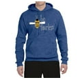 thumbnail image 2 of Wild Bobby, Be Fearless Buzzing Bee Pop Culture Unisex Graphic Hoodie Sweatshirt, Vintage Heather Blue, Medium, 2 of 3
