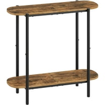 Narrow Console Table, 2-Tier Small Entryway Table, 29.5" Thin Sofa Table with Storage, Behind Couch Table, Display Table, for Living Room, Hallway, Entryway, Rustic Brown and Black CT01BR