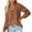 Brown, variant on Plus Size Sweater Tops On Seasonal Women's Soild Long Sleeve Pocket Knit Pullover V-neck Sweater Coat Brown 10(XL)