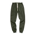 thumbnail image 4 of Harem Pants Men Drawstring Elastic Waist Taper Cotton Linen Pants Baggy Lightweight Casual Pants with Pocket, 5XL, 4 of 5