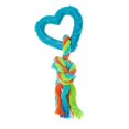 thumbnail image 1 of Mini Rope 'N Hearts Small Dog Toys Tough Rubber Tugs 10.5" Choose Orange or Blue (Blue), 1 of 1