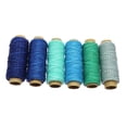 thumbnail image 2 of 6pcs 50M Línea de costura de cuero Hilo de cera encerado Mano DIY Herramienta de artesanía de cordón de costura Azul Soledad Hilo de cera plana, 2 of 8