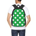 thumbnail image 5 of Balery Green And White Polka Dot Backpack for Men and Women - Durable 600D Oxford Cloth -Large Capacity, Water-Resistant School, Travel, and Hiking Bag, 5 of 7