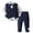Navy Blue-B, variant on 4 Piece Formal Suit Bow Tie Long Sleeve Dress Shirt + Tuxedo Vest + Pants Set Baby Boys & Toddler Light Blue 9-12 Months
