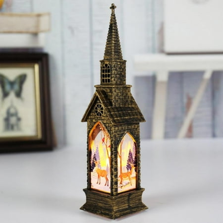 

Luminous Lantern Christmas LED Lantern Lighted Lantern Christmas Desktop Night Light Decoration Festival New Year Gifts (With Battery)