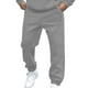 thumbnail image 2 of Pantalones largos para hombre, lisos, a la moda, informales, con bolsillos, cintura elástica, pantalones largos, pantalones deportivos, pantalones de poliéster para hombre., 2 of 5