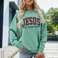 thumbnail image 2 of Jesus Sweatshirt for Women 2025 Fall Winter Long Sleeve Crewneck Bible Verse Christian Sweat Shirts Pullover Top, 2 of 4