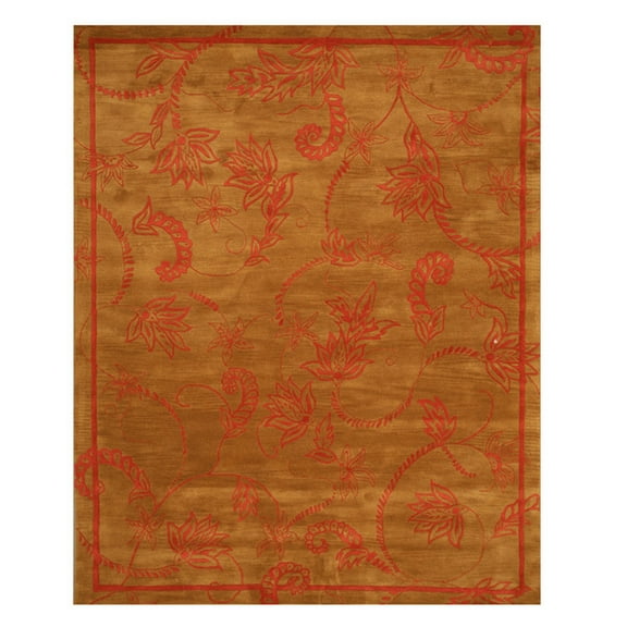 EORC Brown Hand-Tufted Wool Contemporary Sandra Rug, 7'9 x 9'9