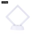 thumbnail image 3 of Uxcell 12 Pcs 3D Floating Display Case, 2.76 x 2.76 x 0.8 Inch Display Holder Stand, Jewelry Storage Box, White, 3 of 6