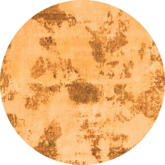 Ahgly Company Indoor Round Abstract Orange Modern Area Rugs, 6' Round