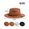 thumbnail image 5 of Deago Womens Classic Wide Brim Floppy Panama Hat with Belt Buckle Wool Fedora Hat (Black), 5 of 8