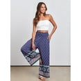 thumbnail image 6 of ANRABESS Womens Wide Leg Pants Summer Casual Palazzo Lounge Pants High Smocked Waist Loose Beach Pants with Pockets, 6 of 11