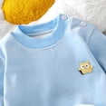 thumbnail image 7 of Kogui Baby Pajamas Girl 2 Piece Girls Fleece Lined Thermal Underwear Set Bear Print Long Sleeve Top and High Waist Pants Baby Toddler Pjs 12 18 Months (Blue,12-18 Months), 7 of 7