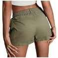 thumbnail image 3 of Women's Summer Shorts Spring Chic Button Front Relaxed Fit Elastic Waistband Solid Cargo Casual Beach Shorts with Pockets XS-XL, 3 of 9