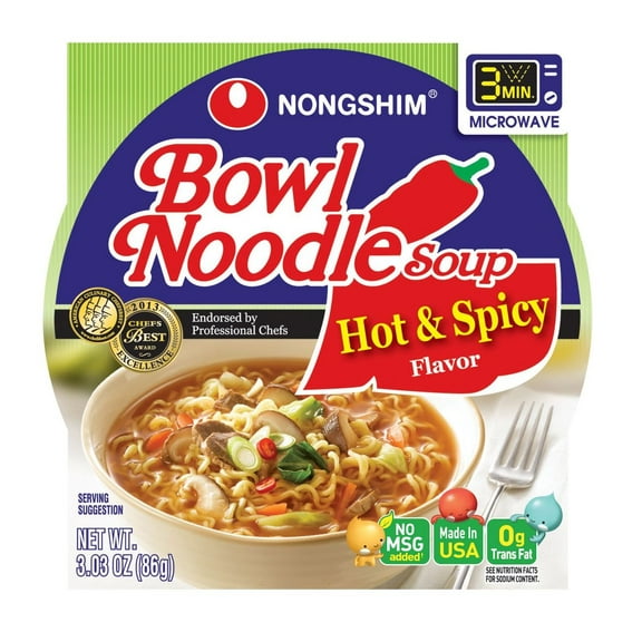 Nong Shim Bowl Noodle Hot and Spicy X 12 PACK
