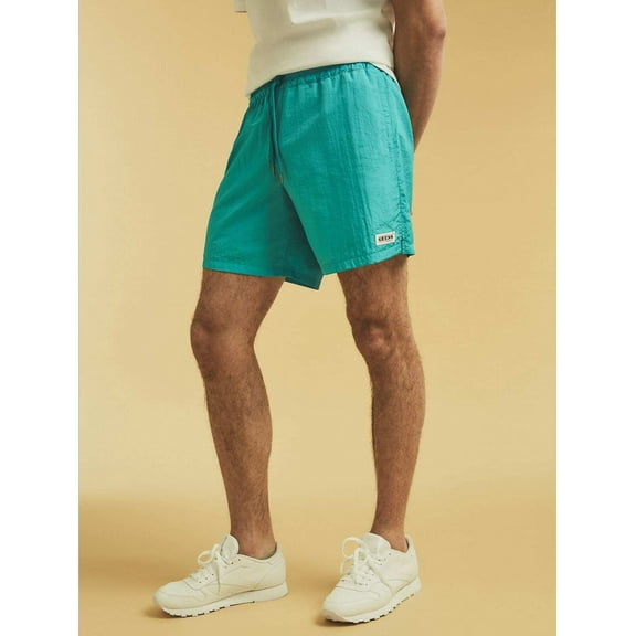 GUESS Men's Go Patch Shorts in Paraiso Blue-Large 36-38