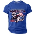 thumbnail image 2 of LNZGNM Men's America 250th Anniversary Shirts American Flag Crewneck T-Shirts Casual Short Sleeve Patriotic Shirt Gym Tees,Blue 2XL, 2 of 4