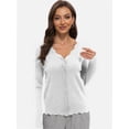 thumbnail image 6 of Women's Lightweight Cropped Cardigan Sweater - Long Sleeve Button-Down Open Front, 6 of 6