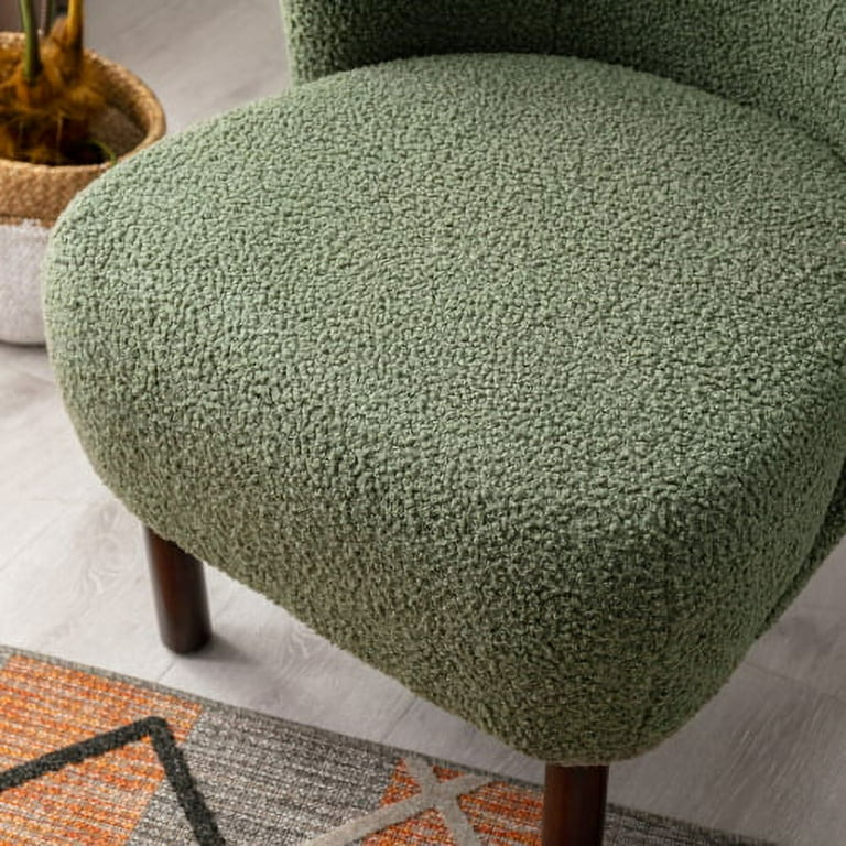 Green fluffy chair hot sale