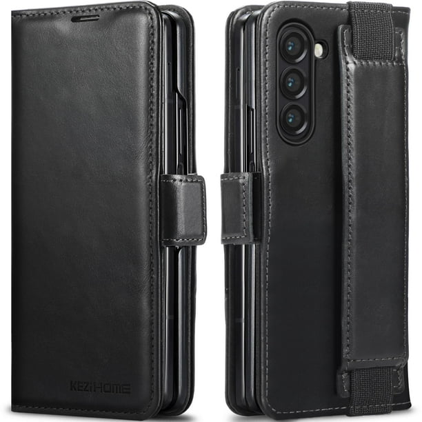 Funda de teléfono KeziHome de piel auténtica tipo cartera para Samsung Z Fold 6