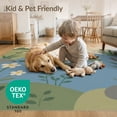 thumbnail image 4 of ODIKA 2'x3' Washable Accent Rug Pet Friendly, Bedside Mat Green Blue Pastel and Pond Scene Whimsical Nature Motif with Frogs Flowers for Bedroom, Nursery, RV, 4 of 7