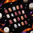 thumbnail image 4 of 24Pcs Halloween Press on Nails, Short Square Fake Nails Pumpkin Nails Press Ons Ghost False Nails Candy Glue on Nail Orange Stick on Nail for Women Decorations Set, 4 of 8