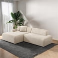 thumbnail image 2 of Chapman Corduroy Fabric Living Room L-Shaped Left Sectional Sofa in Cream, 2 of 6