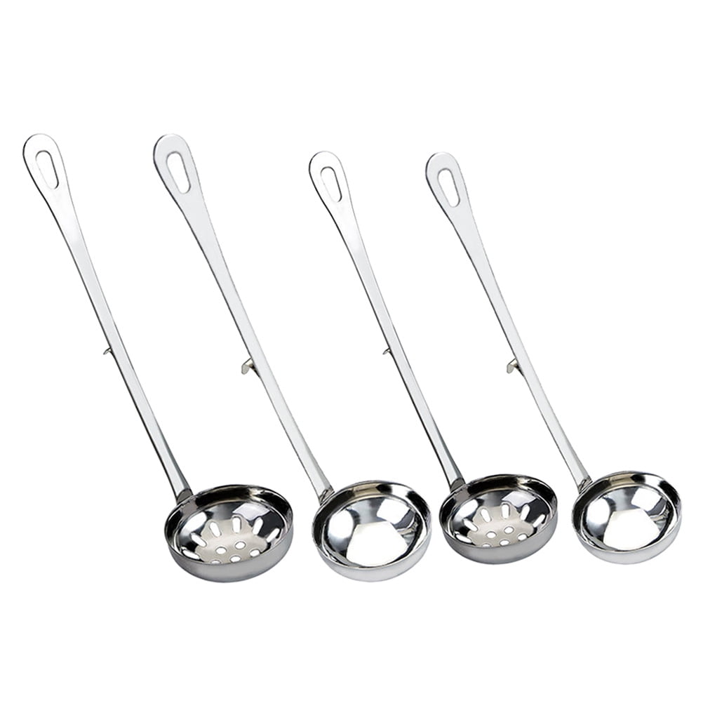 4pcs Stainless Steel Serving Spoon with Hook Long Handle Hot Pot