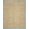 thumbnail image 3 of SAFAVIEH Natural Fiber Arbor Bordered Area Rug, Natural/Turquoise, 8' x 10' - Large - Coastal Design, Natural & Turquoise, Seagrass, Ideal for Entryway, Kitchen, Living Room, Office, 3 of 14