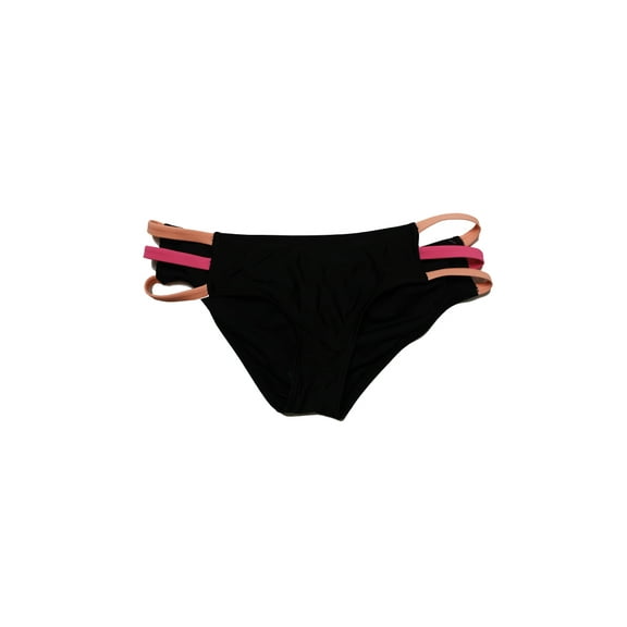 Bikini Nation Black Pink Colorblocked Strappy Bikini Bottom M