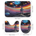 thumbnail image 3 of Shower Curtain 4 Piece Set Colorful Modern Astronaut Space with Non-Slip Rugs Toilet Lid Cover And Bath Mat Cartoon Planet Astronaut Outer Space Bathroom Shower Curtains Sets 72inch X 72inch, 3 of 8