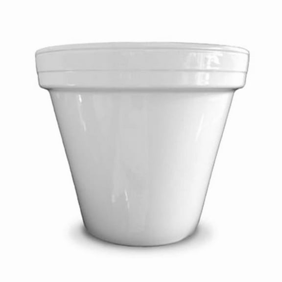 Ceramo 173749 8.5 x 7.5 in. Powder Coated Ceramic Standard Planter, White - Pack of 10