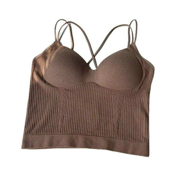 Top corto sin costuras con tirantes finos para mujer, talla única Adepaton BST2000985-1