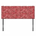 thumbnail image 3 of East Headboard, Modern Autumn Season Wavy Holiday Festival Celebration Oriental Art Print, Upholstered Decorative Metal Bed Headboard with Memory Foam, Full Size, Rose Ruby Red, by Ambesonne, 3 of 4