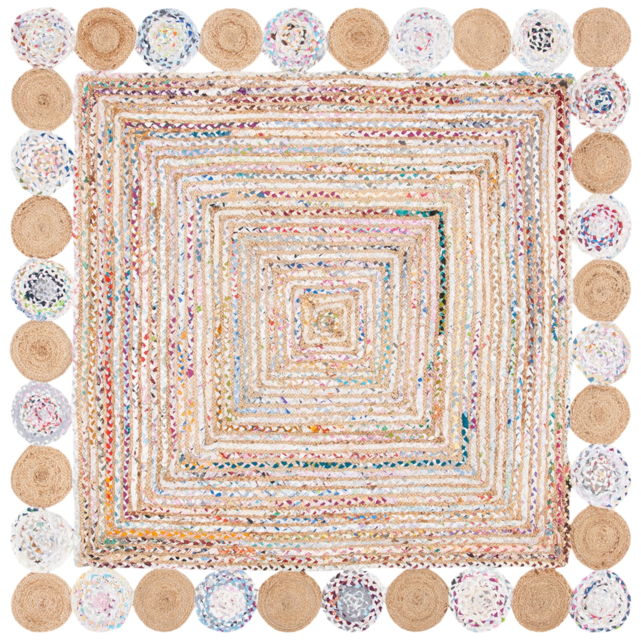 SAFAVIEH Cape Cod Kyle Braided Area Rug, 6' x 9', Beige/Multi