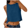 thumbnail image 2 of successthop Cropped Tank Tops for Women Crewneck Tops Loose Button Up Sleeveless Streetwear Casual Going Out Clothes 2XL, 2 of 8