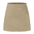 thumbnail image 4 of Jupe-pantalon à Fermeture Éclair devant à Fente Latérale Double pour Femmes, Short Doublé Mode Beige G, 4 of 9