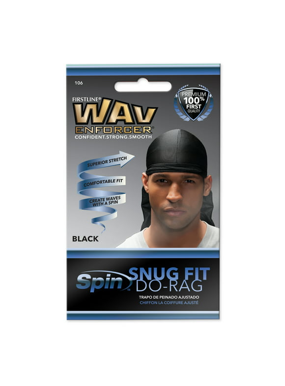 WavEnforcer Black Snug Fit Do Rag, 1 Count