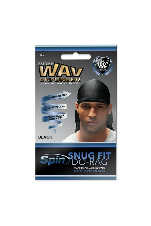 Black Snug Fit Do Rag, 1 Count