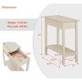 thumbnail image 4 of Naomi Home Roxy Narrow End Table with Storage, Flip Top Narrow Side Tables for Small Spaces, Slim End Table with Storage Shelf, Sofa Table for Bedroom, Living Room, Set of 2- Color: Cream, 4 of 12