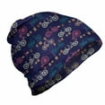 thumbnail image 1 of Retro Unisex Beanie, Bicycles with Heart Flags, Hiking Outdoors, Indigo and Multicolor, by Ambesonne, 1 of 1